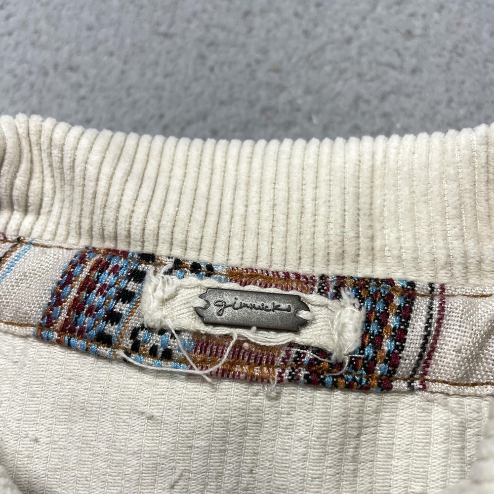 Gimmicks Tunic Shirt Womens Large Multicolor Corduroy Fringe Hem Boho Stripe - Picture 11 of 12